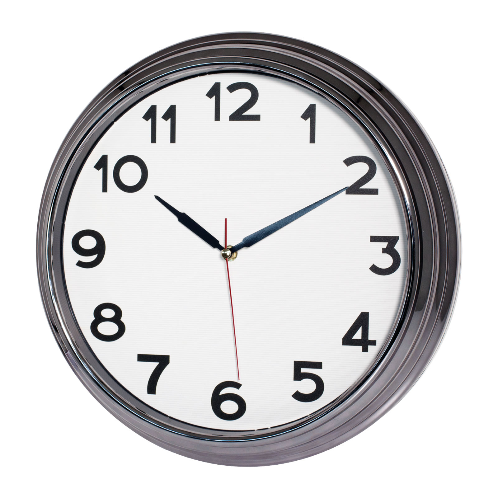 SEZAR401 BEYAZ-FÜME METALİZE ÇERÇEVE DUVAR SAATİ (380 MM)